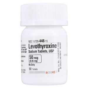 Levothyroxine Sodium Tablets 0.05mg Bottle 90/Bottle Each