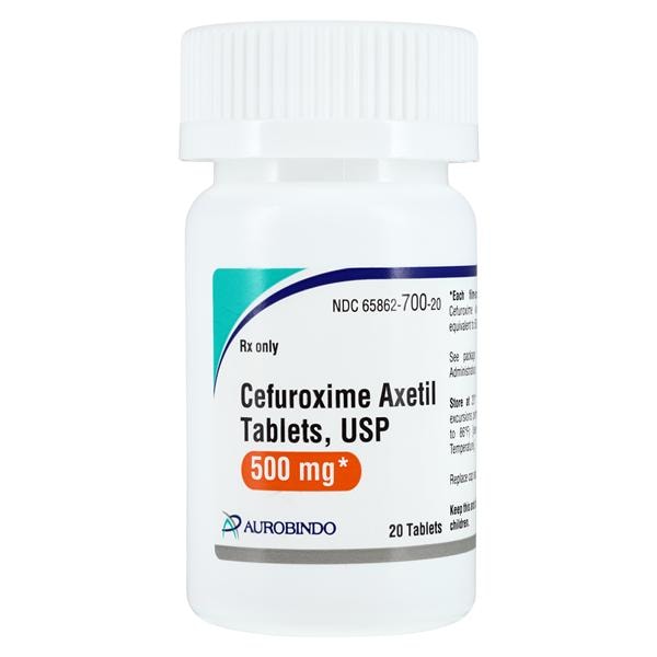 Cefuroxime Axetil Tablets 500mg Bottle 20/Bottle Each