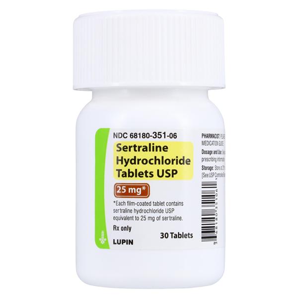 Sertraline HCl Tablets 25mg Bottle 30/Bottle Each