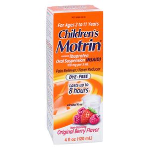 Motrin Chld 2-11 NSAID Oral Suspension 100mg/5mL Berry 3/Pk, 12Pk/Ca 4oz 3/Pk