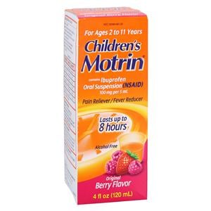 Motrin Children 2-11yr Alcohol Free 100mg/5mL Berry 4oz Bottle 3/Pk