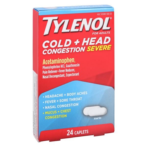 Tylenol Cold Adult Severe Congestion Caplets 200/5/325mg Bottle 6Bt/Pk