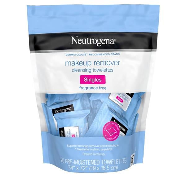 Neutrogena Cleansing Wipe Packet Fragrance Free 2/Pk, 3 IP/CA