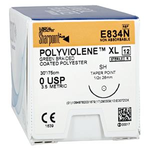 Sharpoint Suture 0 30" Polyester _ 12/Bx
