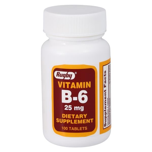 Vitamin B-6 Pyridoxine Tablets 25mg Bottle 100/Bt