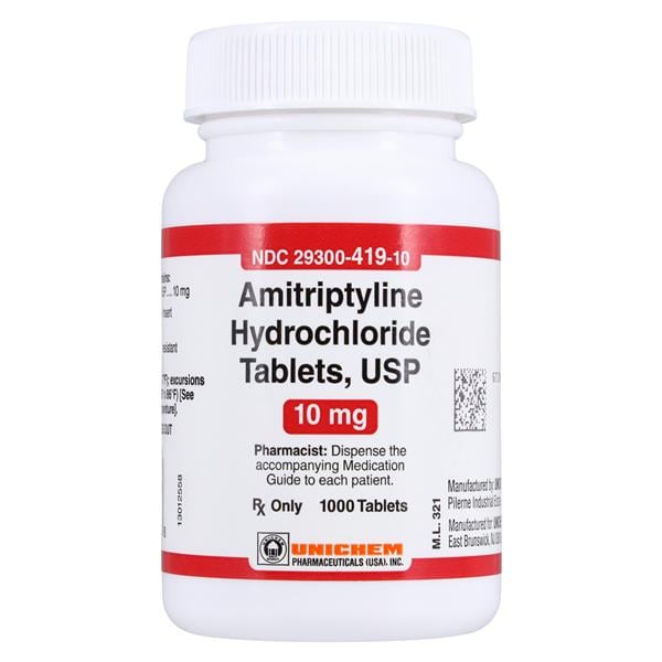 Amitriptyline HCl Tablets 10mg Bottle 1000/Bottle Each