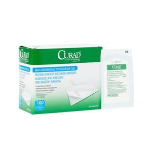 Curad Cotton/Polyester Pad 2x3" Sterile Non-Adherent White LF