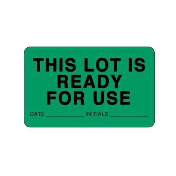 Laboratory Label Green 3x1.75" Paper Disposable 500/Rl