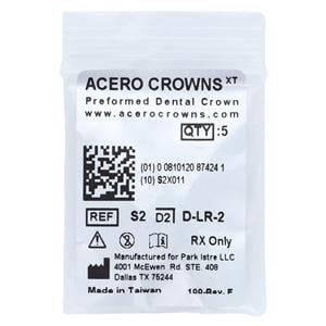 ACERO Crowns Size 2 1st Primary Lower Right Molar 5/Pk 5/Pk