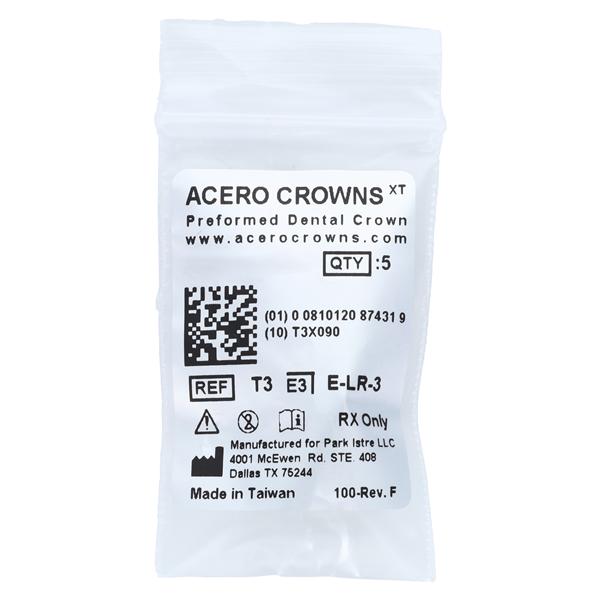 ACERO Crowns Size 3 2nd Primary Lower Right Molar 5/Pk 5/Pk