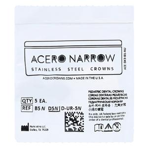 ACERO Crowns Size 5 1st Primary Upper Right Molar 5/Pk 5/Pk