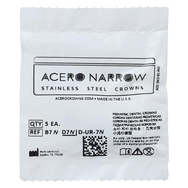 ACERO Crowns Size 7 1st Primary Upper Right Molar 5/Pk 5/Pk