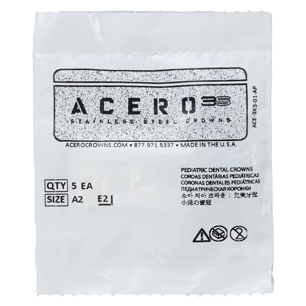 ACERO Crowns Size 2 2nd Primary Upper Right Molar 5/Pk 5/Pk