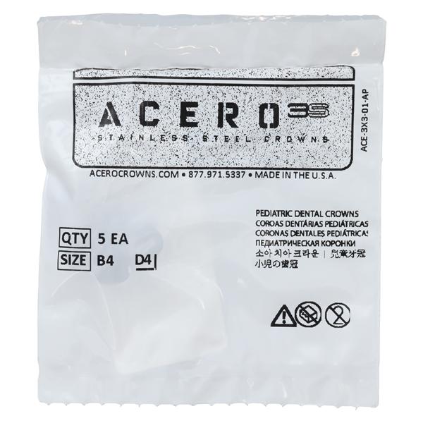 ACERO Crowns 4 1st Primary Upper Right Molar 5/Pk 5/Pk