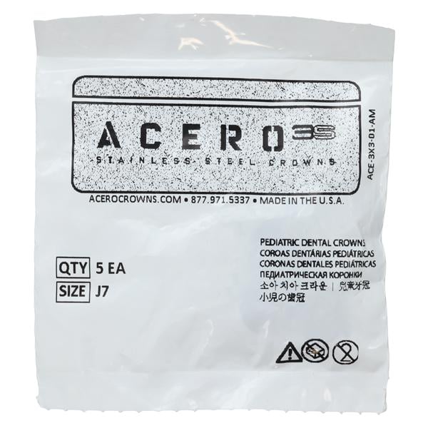 ACERO Crowns Size 7 2nd Primary Upper Left Molar 5/Pk 5/Pk