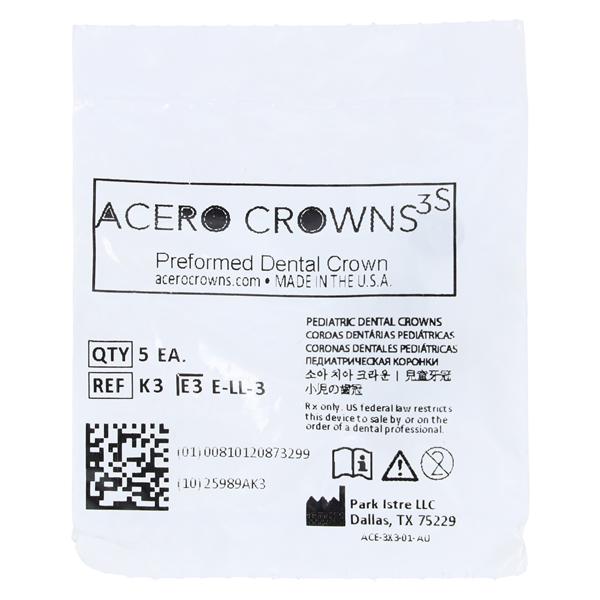 ACERO Crowns 3 2nd Primary Lower Left Molar 5/Pk 5/Pk