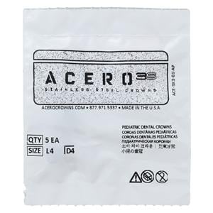 ACERO Crowns Size 4 1st Primary Lower Left Molar 5/Pk 5/Pk