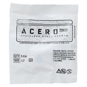 ACERO Crowns 7 1st Primary Lower Left Molar 5/Pk 5/Pk