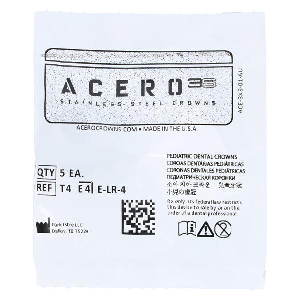 ACERO Crowns Size 4 2nd Primary Lower Right Molar 5/Pk 5/Pk