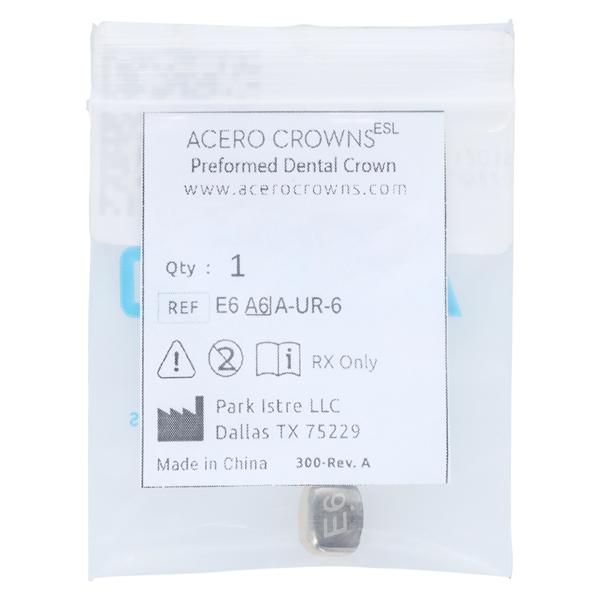 ACERO Crowns Size 6 Primary Upper Right Central 1/Bag Ea