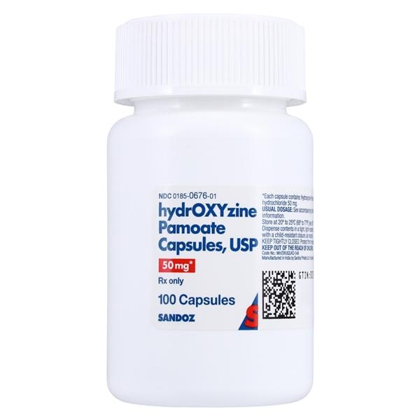 Hydroxyzine Pamoate Capsules 50mg Bottle 100/Bottle Each