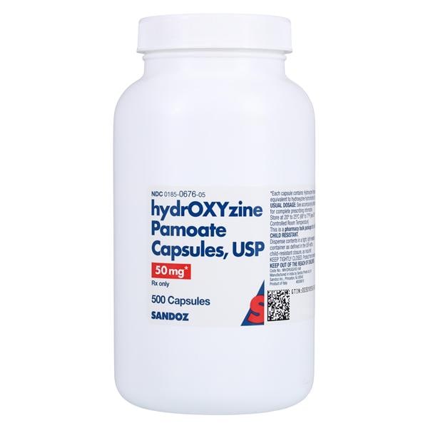 Hydroxyzine Pamoate Capsules 50mg Bottle 500/Bottle Each
