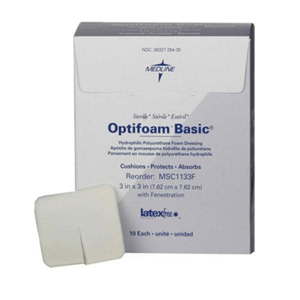 Optifoam Basic Hydrophilic Polyurethane Foam Dressing 3x3" Sterile