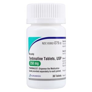 Terbinafine HCl Tablets 250mg Bottle 30/Bottle Each