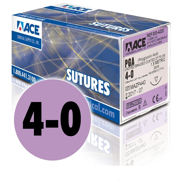 Suture 4-0 18" PGA Braided DS-18 Violet 12/Bx
