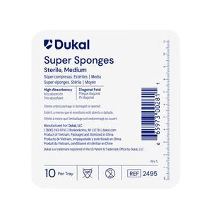 100% Cotton Gauze Sponge 6x6-3/4" 32 Ply Sterile Medium Washed LF