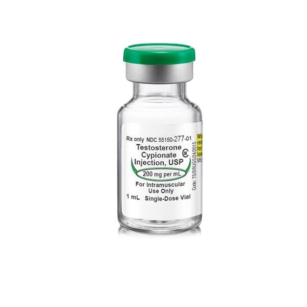 Testosterone Cypionate Injection 200mg/mL SDV 1mL Each