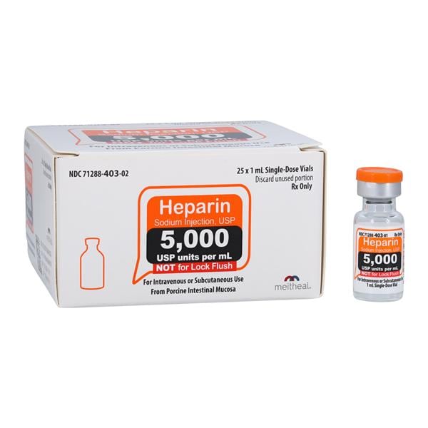 Heparin Sodium (Pork) Injection 5mu/mL SDV 1mL 25/Package