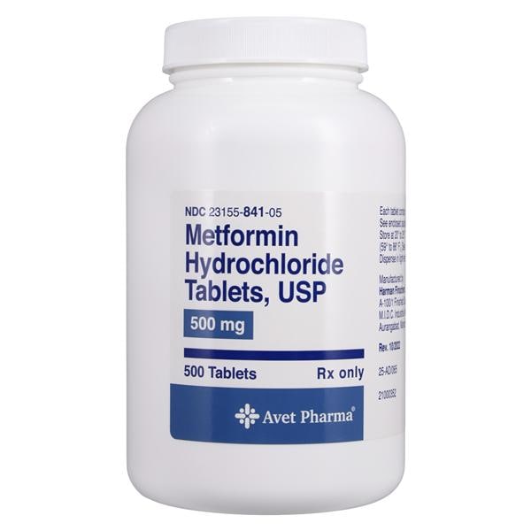 Metformin HCl Tablets 500mg Bottle 500/Bottle Each