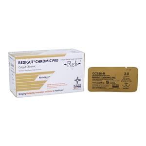 Reli Redigut Suture 3-0 30" Chromic Gut YFS-2 Natural 12/Bx
