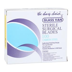 Glassvan Carbon Steel Sterile Surgical Blade #12B Disposable 100/Bx, 10 BX/CA