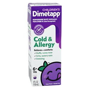 Dimetapp Children 6+ Cold/Allergy Oral Liquid Grape Bottle 4oz/Bt, 24 BT/CA