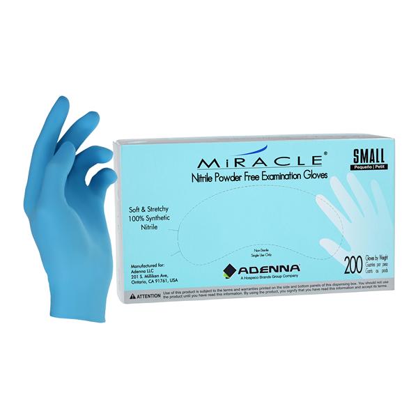Miracle Nitrile Exam Gloves Small Blue Non-Sterile