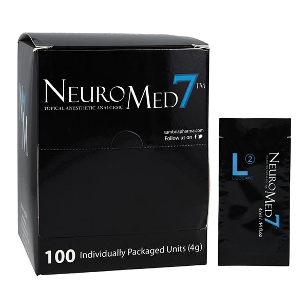 Neuromed7 Anesthetic Topical Cream 4% 4mL Individual Packet 100/Bx, 1 BX/CA