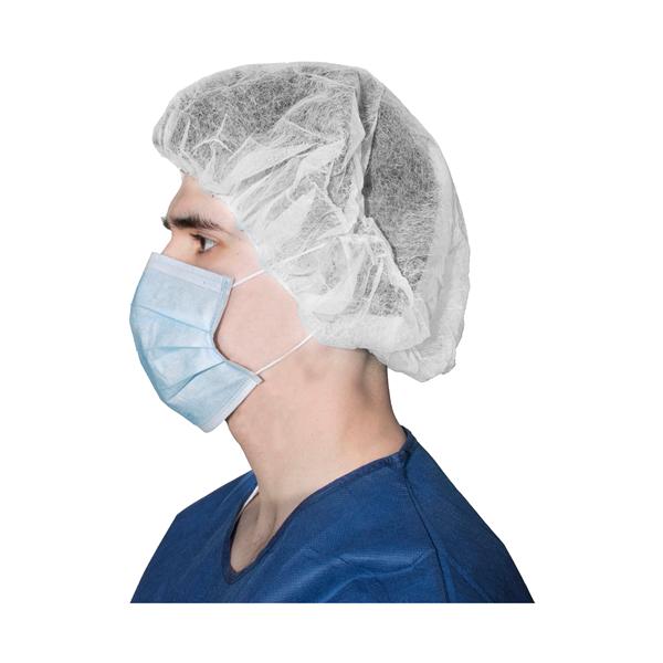 Dukal Bouffant Cap 21" White 500/Ca