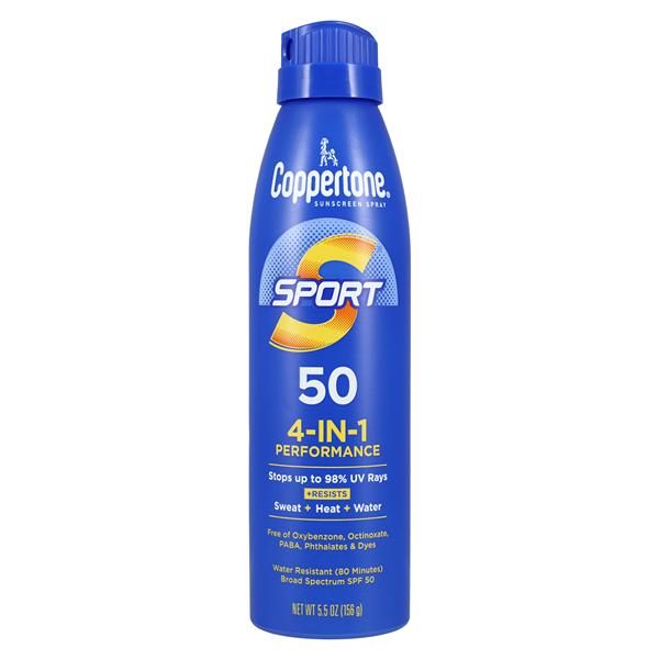 Coppertone Sport Spray Sunscreen 5.5oz Water Resistant 50 SPF Ea, 12 EA/CA