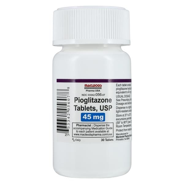 Pioglitazone HCl Tablets 45mg Bottle Each