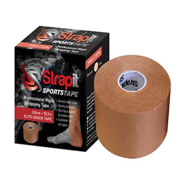 Strapit Athletic Tape Porous 1.5"x15yd Tan 6/Pk