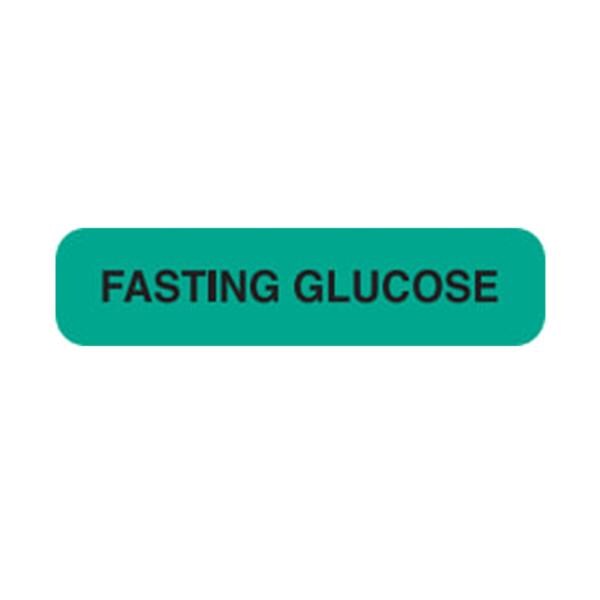 Glucose Tolerance Testing Labels Fasting Glucose Grn/Blk 1.625x0.375" 1000/Pk