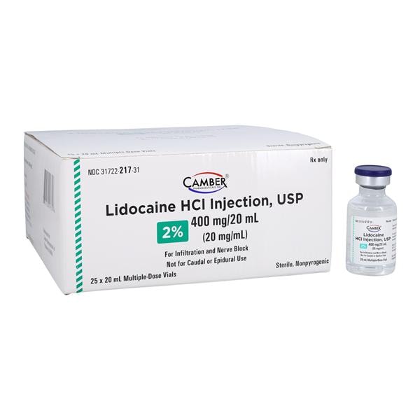 Lidocaine HCl Injection 2% MDV 20mL 25/Package