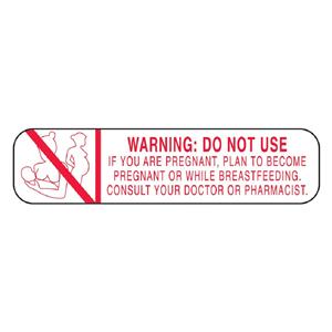 Warning Label Do No If You Are Pregnant White/Red Dsp 1-5/8x3/8" NS 1000/Pk