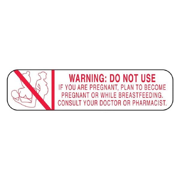 Warning Label Do No If You Are Pregnant White/Red Dsp 1-5/8x3/8" NS 1000/Pk
