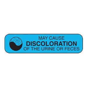 Warning Label May Cs Discoloration of Th Urn OR Fcs Blu/Blk 1-5/8x3/8  1000/Pk