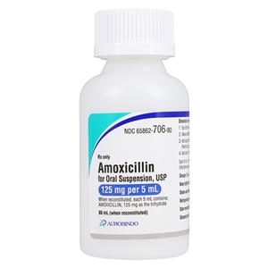 Amoxicillin Oral Suspension 125mg/5mL Bottle 80mL