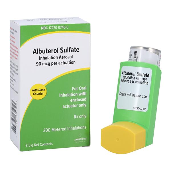 Albuterol Sulfate Inhalation Aerosol 90mcg Carton 8.5g Each
