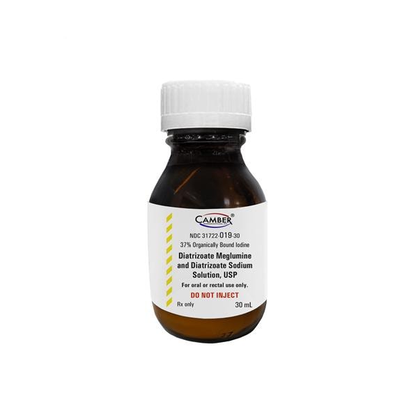 Diatrizoate Meglumine/Diatrizoate Sodium Oral Solution 37% Btl 30mL 24/Package